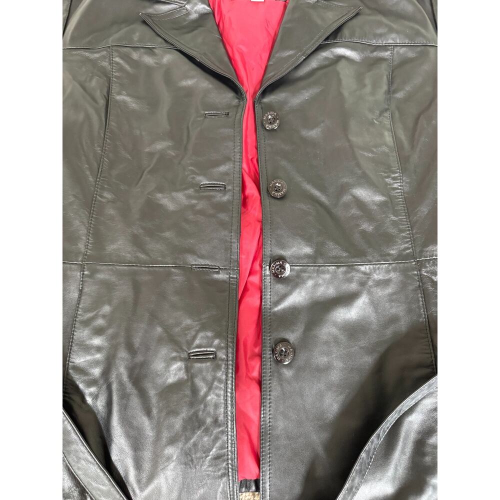 Vintage Wilsons Leather Maxima Belted Buttery Soft Black Leather Jacket XXL 90s - Picture 9 of 12